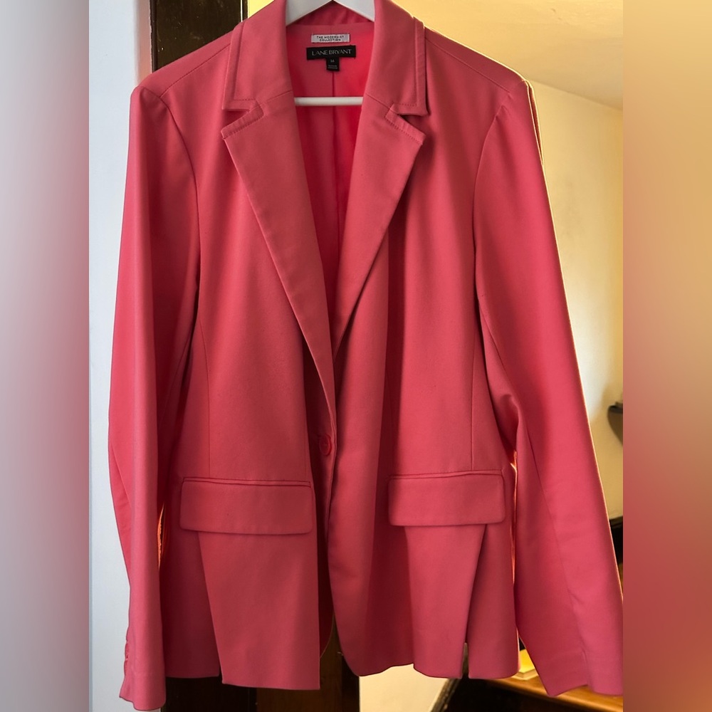 Lane Bryant Vibrant Pink/Salmon Blazer